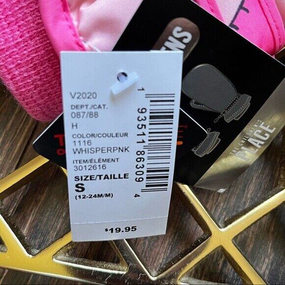 The Childrens Place Snow Gloves Sz 12 24M Pink Dino Print Fleece Lined Mittens - Picture 4 of 8